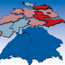 Bild: Deutschlandkarte, die die Zerklüftete Republik darstellt.